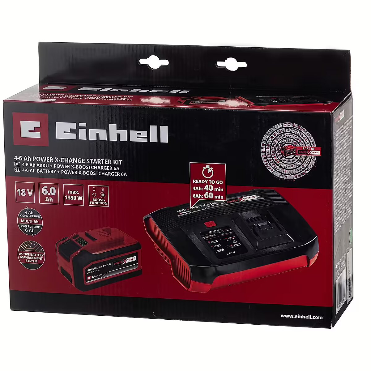 Einhell 4 6Ah starter kit Boost charger 4512143