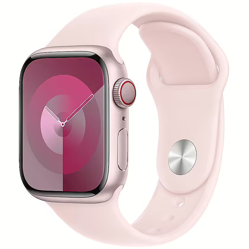 Apple Watch Series 9 GPS Cellular Aluminum Light Pink Sport Band M L 41mm MRJ03QP A