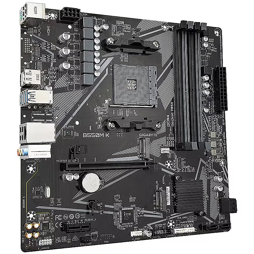 GIGABYTE B550M K DDR4 16GB セット GIGABYTE B550M K AM4 AMD B550 Micro-ATX Motherboard with