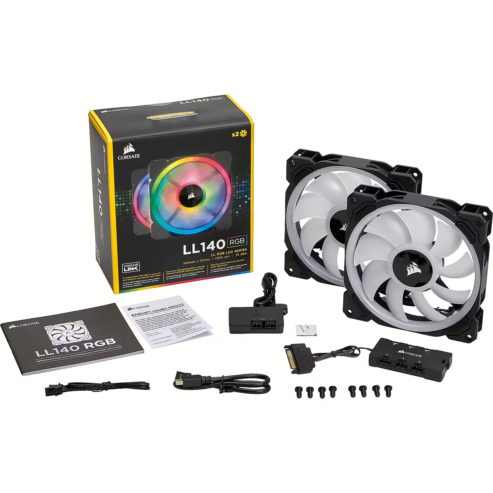 Corsair LL140 RGB PWM 2 Fan Pack with Lighting Node PRO CO 9050074 WW