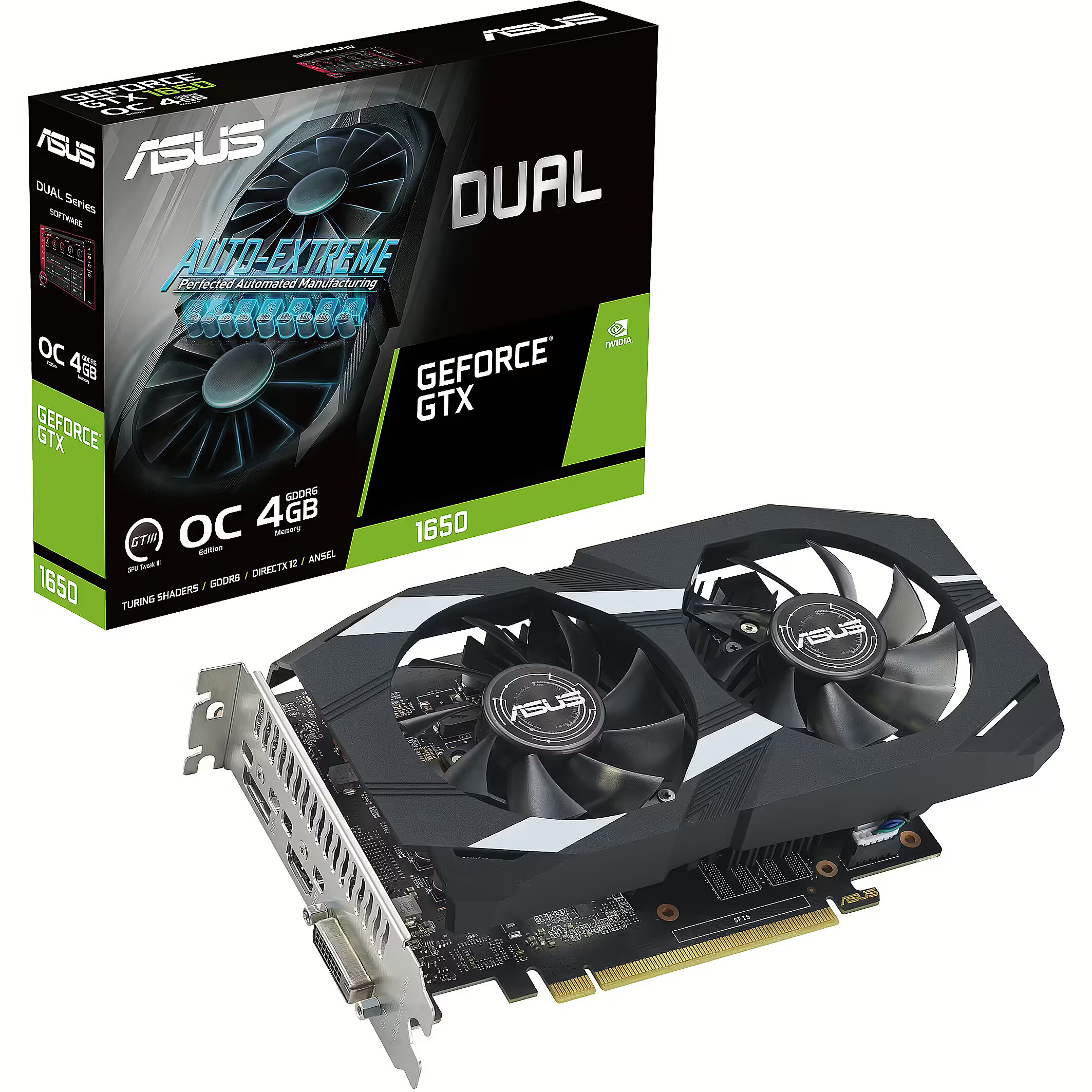 Asus GeForce GTX 1650 4GB GDDR6 OC Edition 4GB GDDR6 EVO DUAL GTX1650 O4GD6 P EVO