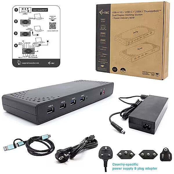 i tec USB 3.0 USB C Thunderbolt Dual Display Docking Station PD 85W CADUALHDMIDOCKPD