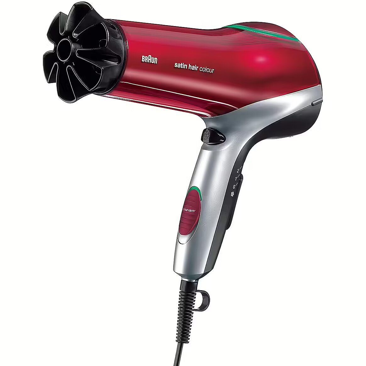 Braun Satin Hair 7 Color HD770 hair dryer red silver HD770
