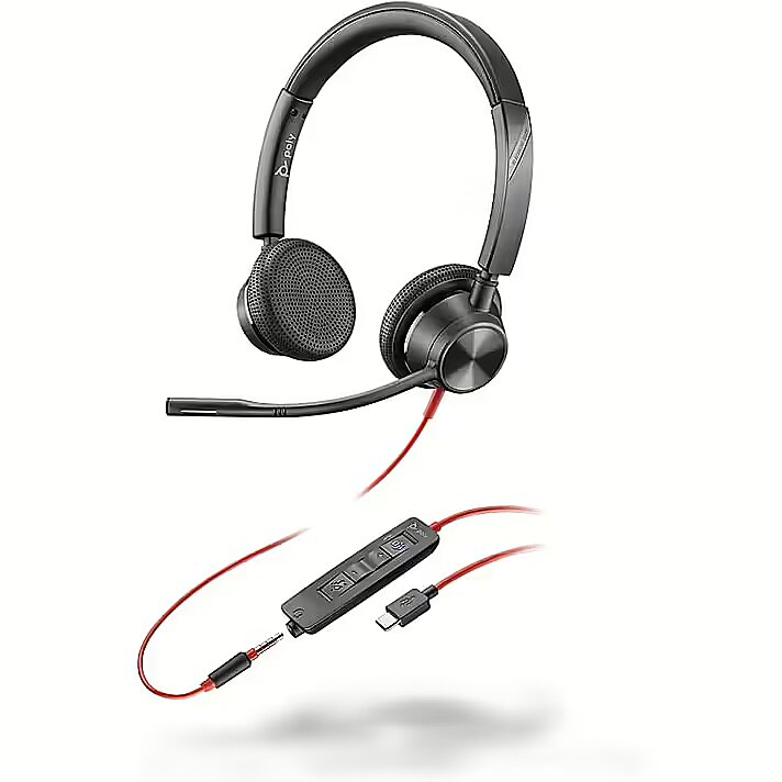 Hewlett Packard Poly Blackwire 3325 Stereo Microsoft Teams Certified USB C Headset 8X222AA