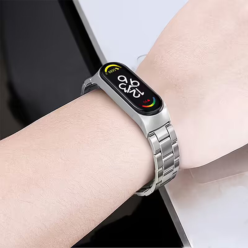 Tech Protect watch strap Stainless Xiaomi Mi Band 5 6 7 black 9589046923494