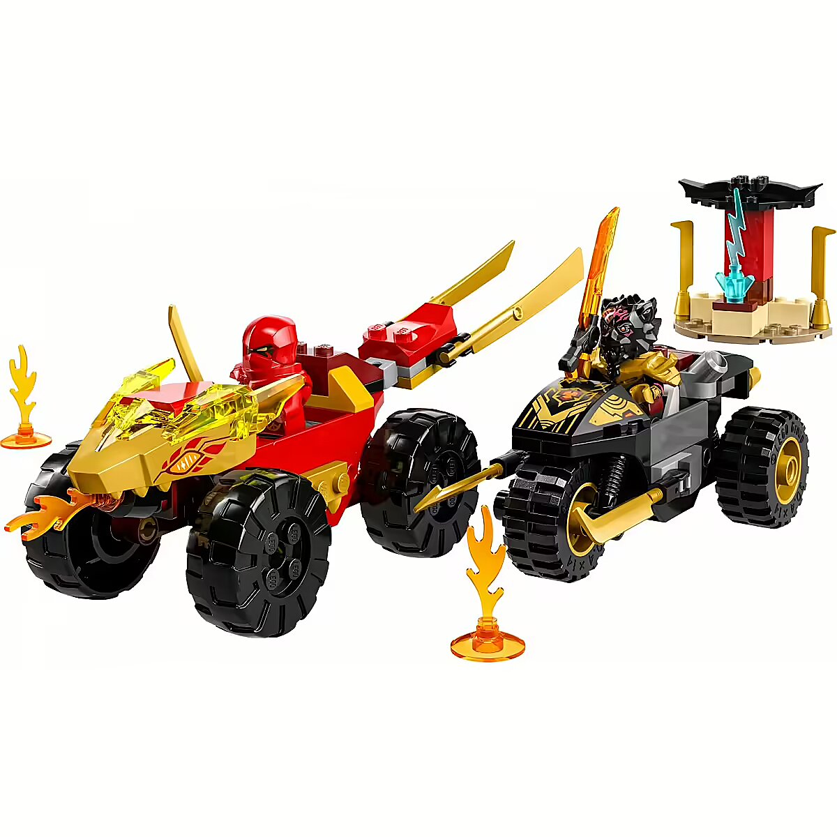 Lego Kai and Ras s Car and Bike Battle 71789