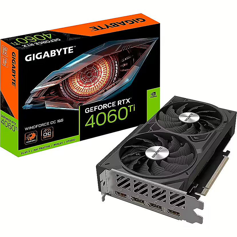 Gigabyte GeForce RTX 4060 Ti 16GB GDDR6 WindForce OC DLSS 3 GV N406TWF2OC 16GD