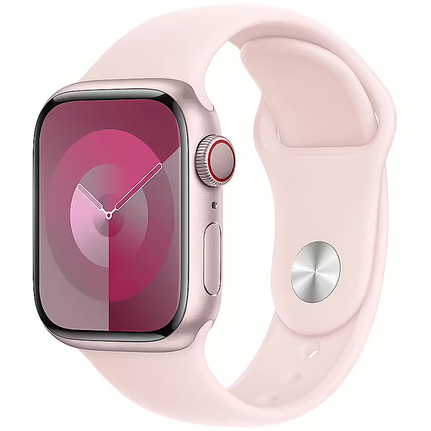 Apple Watch Series 9 GPS Cellular Aluminum Light Pink Sport Band M L 41mm MRJ03QP A